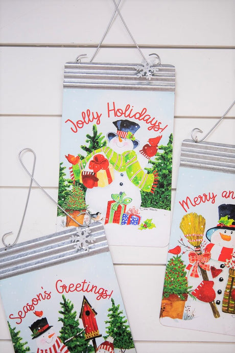 11.6” Metal Snowman Wall Sign
