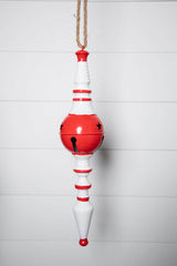 20" Metal Peppermint Holiday Finial Ornament - Small