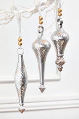 Metal Finial Ornament 12 Inch Hammered Christmas Decor