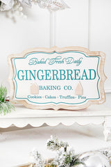 15 Inchi Gingerbread Baking Sign Festive Christmas Kitchen Wall Decor