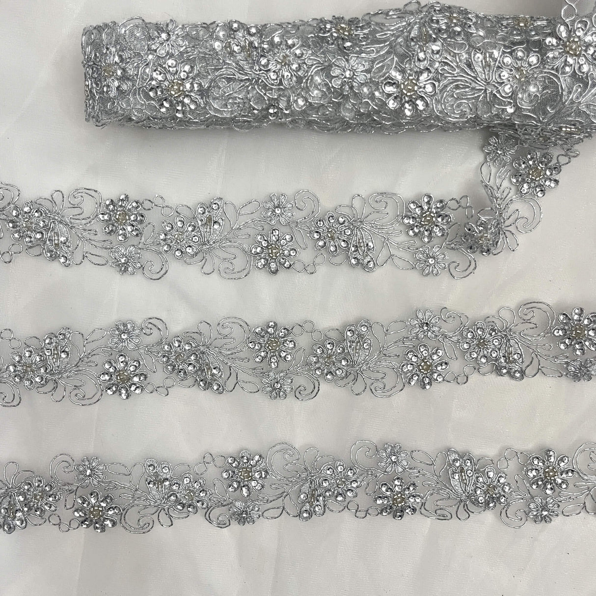 Beaded Corded Lace Trim