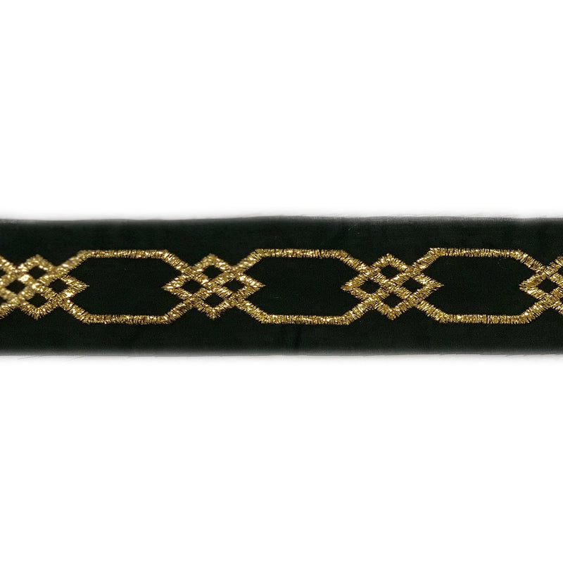 Metallic Trim Black Gold Diamond 2.25"