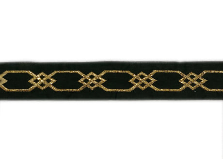 Metallic Trim Black Gold Diamond 2.25"