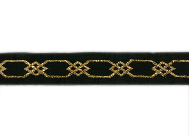 Metallic Trim Black Gold Diamond 2.25"
