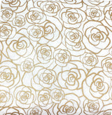 Quilting Cotton Metallic Gold Roses 100% Cotton
