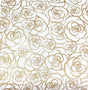Quilting Cotton Metallic Gold Roses 100% Cotton
