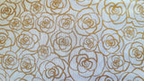 Quilting Cotton Metallic Gold Roses 100% Cotton