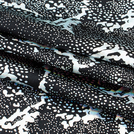 Metallic Reef Hologram Spandex Fabric - Black/Fuchsia, Black/Gold, Black/Silver, Black/Turq, Black/Black, Black/Multi, 56" Width (1 Yard)