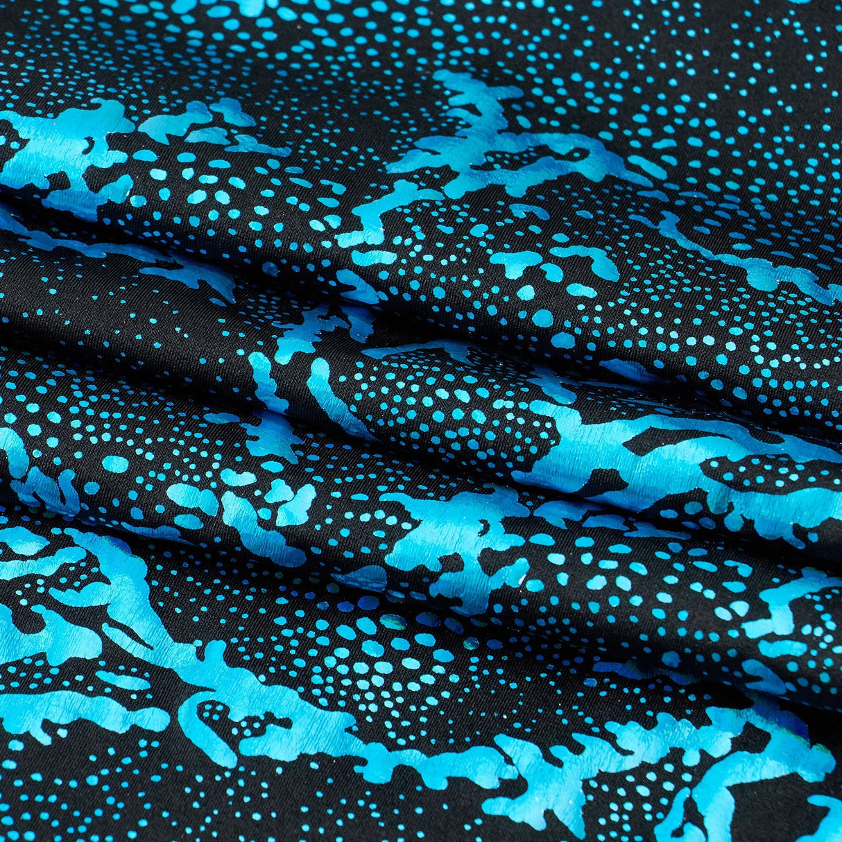 Hologram Spandex Metallic Reef Print