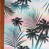 Swim Knit Polyester Spandex Miami Beach Palm Print 4-Way Stretch