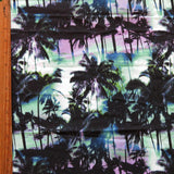 Stretch Woven Boardshort Fabric Miami Nights Flow Black UPF 50+