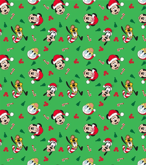 Quilting Cotton Mickey And Friends Holiday Icons Christmas Fabric