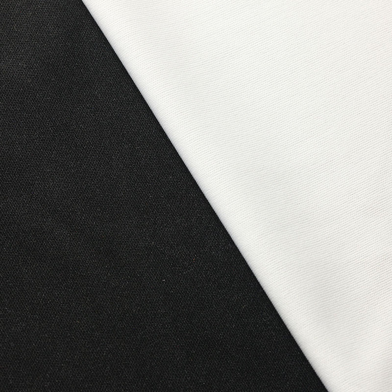 Micro Poly Polyester Fabric - White/Black, Solid, 58/60" Width (1 Yard)