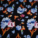 Printed Spandex Fabric Midnight Floral Garden