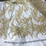 Embroidered Beaded Vine Leaf Lace