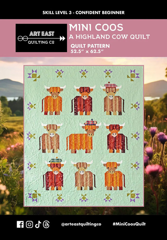 Highland Cow Quilt Pattern Mini Coos