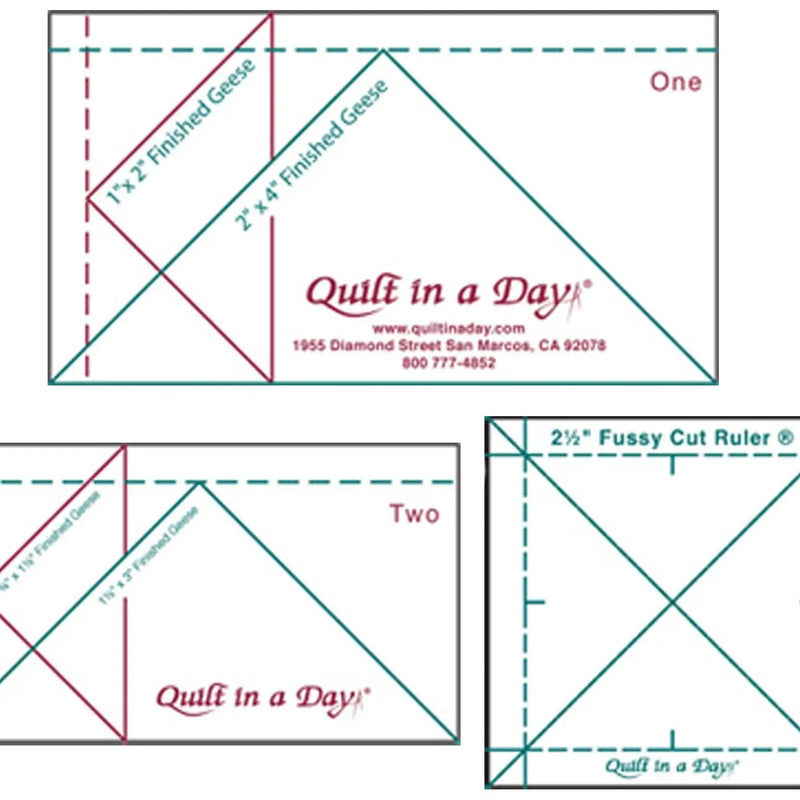 Quilting Ruler Mini Geese Set 3pc Clear Acrylic