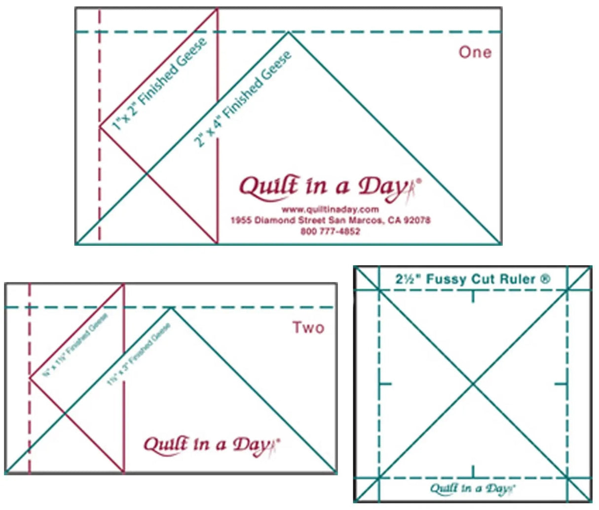 Quilting Ruler Mini Geese Set 3pc Clear Acrylic