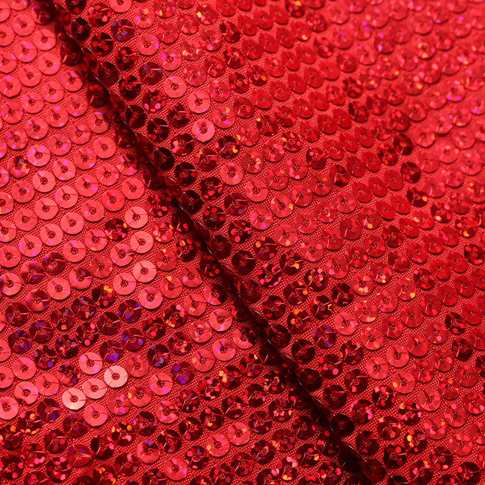 All-Over Mini Sequins Polyester Spandex Fabric - Gold, Red, Black, Round Sequins, 58/60" Width (1 Yard)