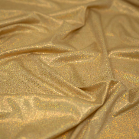 Mini Sparkle Foiled Spandex Fabric - Holographic All-Over Dot Pattern, 58" Width (1 Yard)