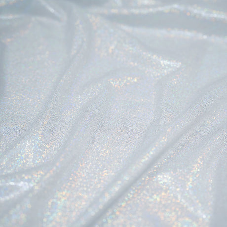 Mini Sparkle Foiled Spandex Fabric - Holographic All-Over Dot Pattern, 58" Width (1 Yard)