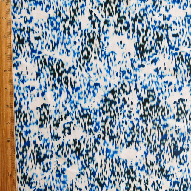 Swim Knit Nylon Spandex Mini Blue Molecular Print