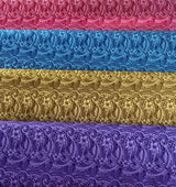 Mini Hibiscus Flowers Traditional Polynesian Tattoo Polyester Fabric - Blue, Tan, Purple, Pink, 60" Width (1 Yard)
