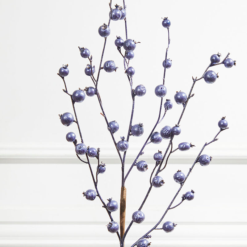 30” Metallic Navy Mini Pomegranate Christmas Spray