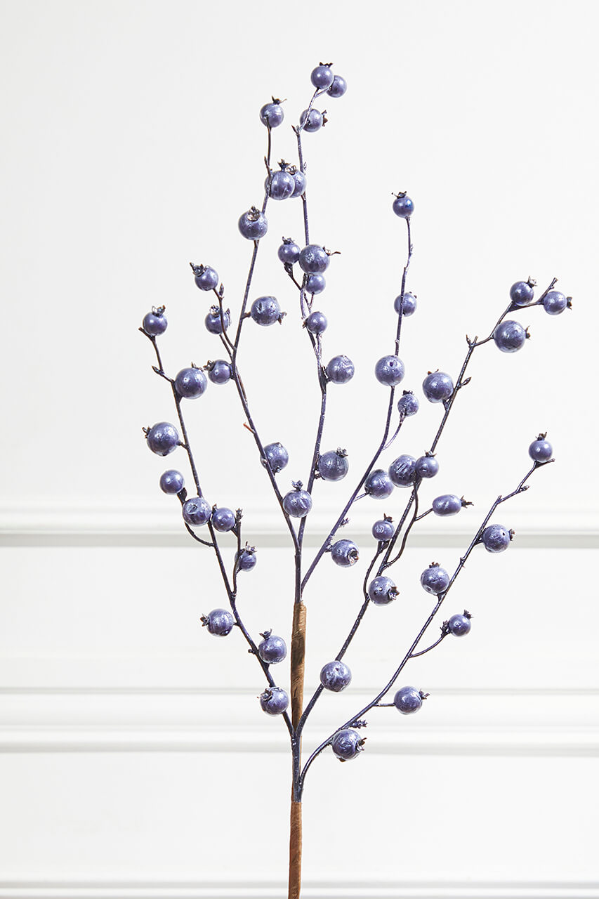 30” Metallic Navy Mini Pomegranate Christmas Spray