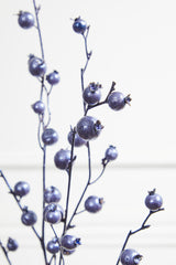 30 Inch Metallic Navy Mini Pomegranate Christmas Spray – Midnight Elegance for Designer Holiday Décor