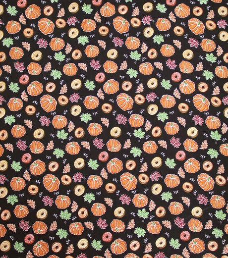 Quilting Cotton Mini Pumpkins and Donuts Harvest Fabric