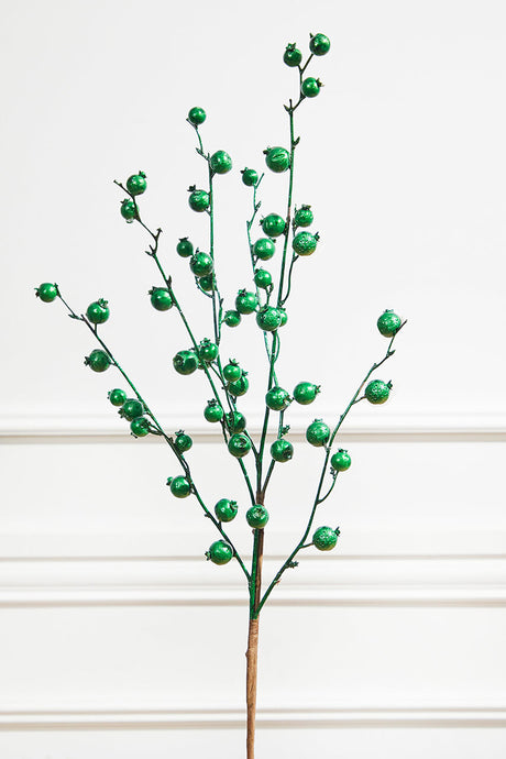 30” Metallic Mini Pomegranate Spray - Emerald