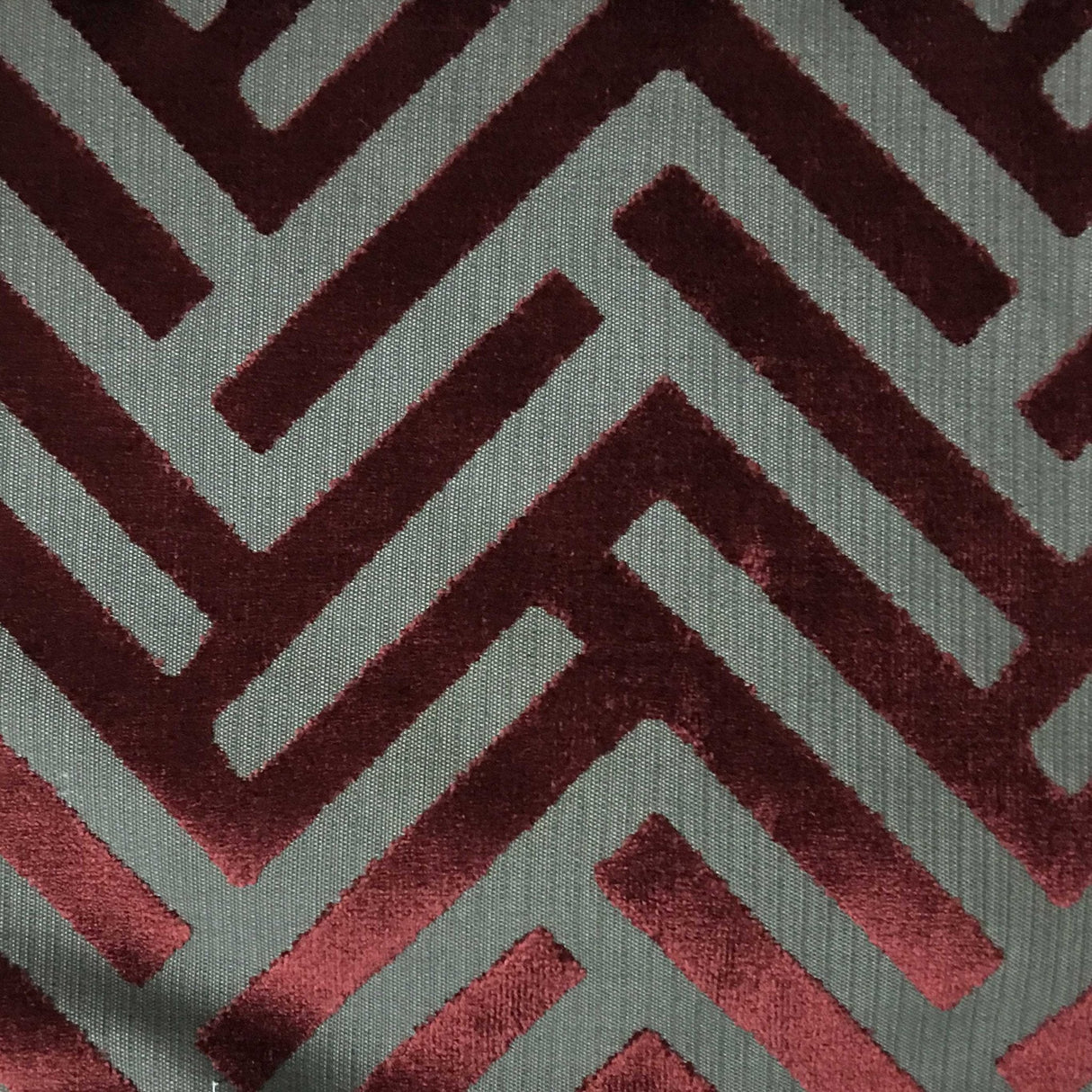 Cut Velvet Upholstery Fabric Marquee Geometric Pattern