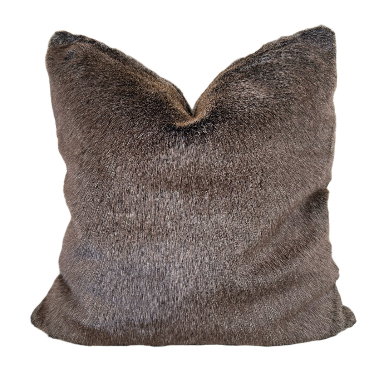 Soft Luxury Faux Mink Pillow Faux Fur Fabric - Brown, MINKO-10, 20" X 20" (1 Pillow)