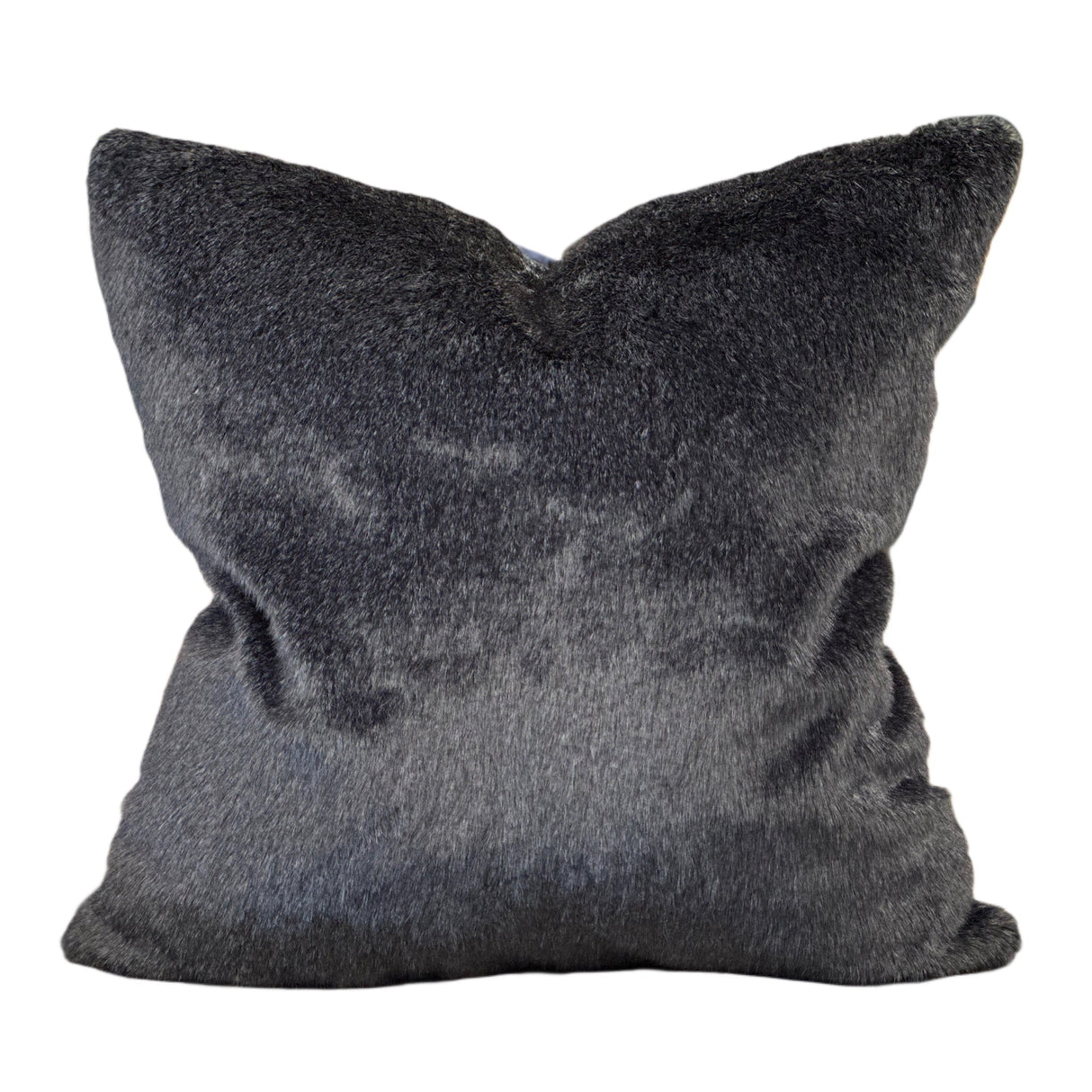 Soft Luxury Faux Mink Pillow Faux Fur Fabric - Black, 20" X 20" (1 Pillow)