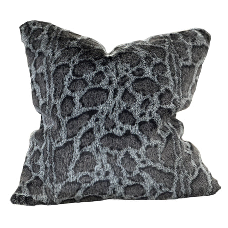 Soft Luxury Faux Mink Pillow Faux Mink Fabric - Black Leopard, 20" X 20" (1 Pillow)