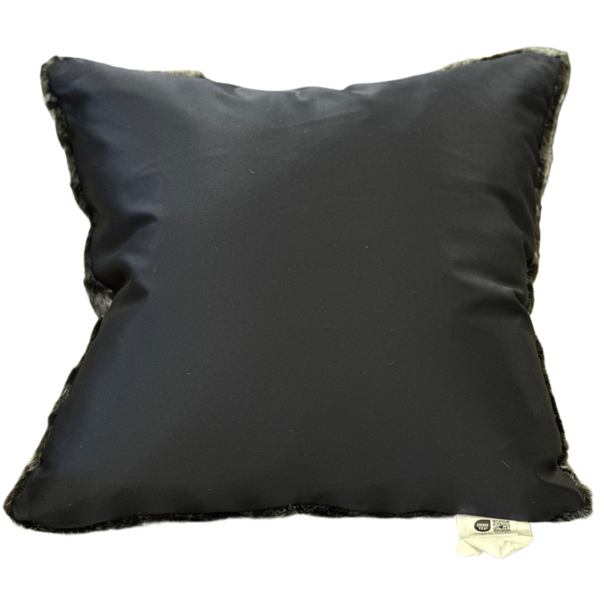 Soft Luxury Faux Mink Pillow Faux Mink Fabric - Black Leopard, 20" X 20" (1 Pillow)