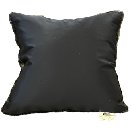 Soft Luxury Faux Mink Pillow Faux Mink Fabric - Black Leopard, 20" X 20" (1 Pillow)