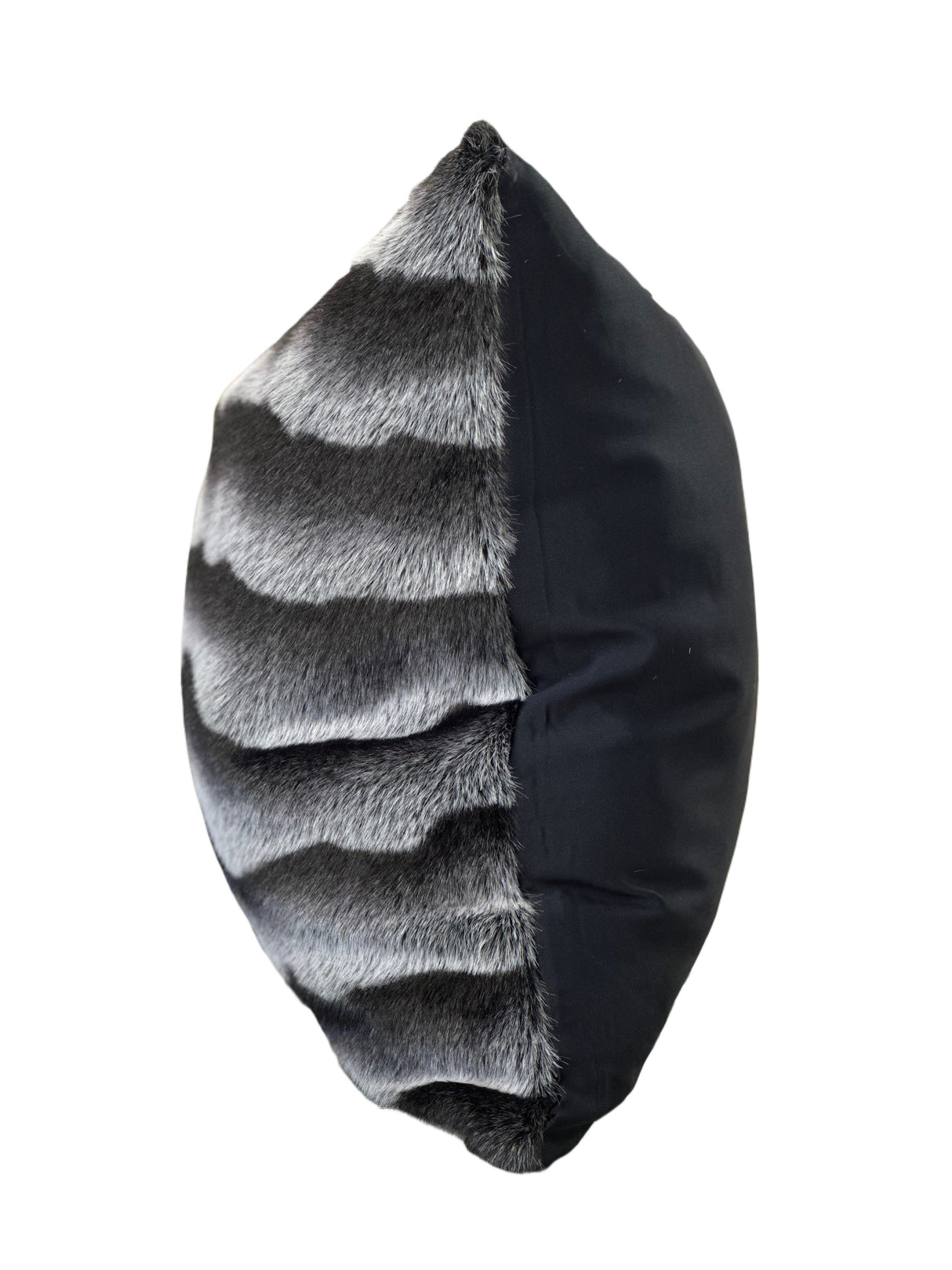 Soft Luxury Faux Mink Pillow - Faux Mink Fabric, Black Stripe, 20" X 20" (1 Pillow)