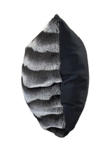 Soft Luxury Faux Mink Pillow - Faux Mink Fabric, Black Stripe, 20" X 20" (1 Pillow)