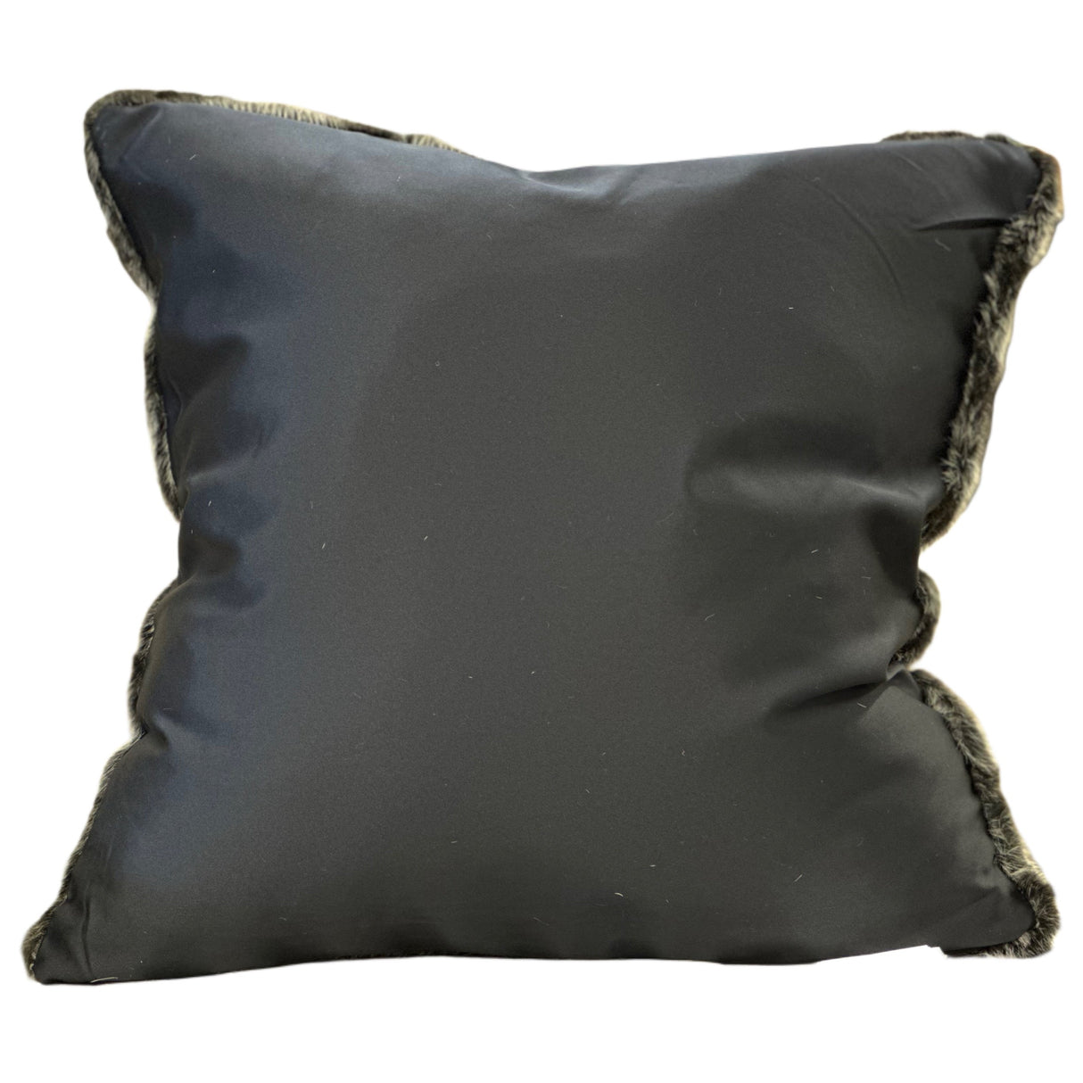 Soft Luxury Faux Mink Pillow - Faux Mink Fabric, Black Stripe, 20" X 20" (1 Pillow)