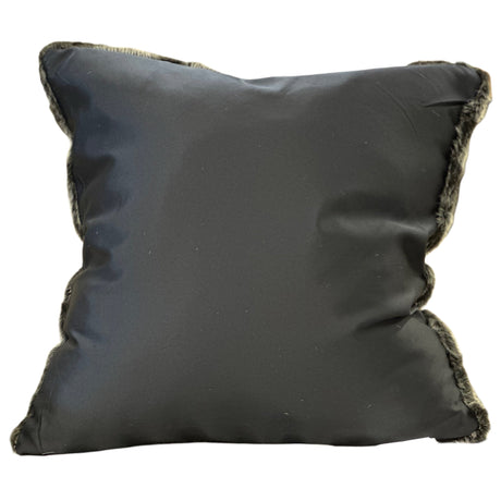 Soft Luxury Faux Mink Pillow - Faux Mink Fabric, Black Stripe, 20" X 20" (1 Pillow)