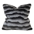 Soft Luxury Faux Mink Pillow - Faux Mink Fabric, Black Stripe, 20" X 20" (1 Pillow)