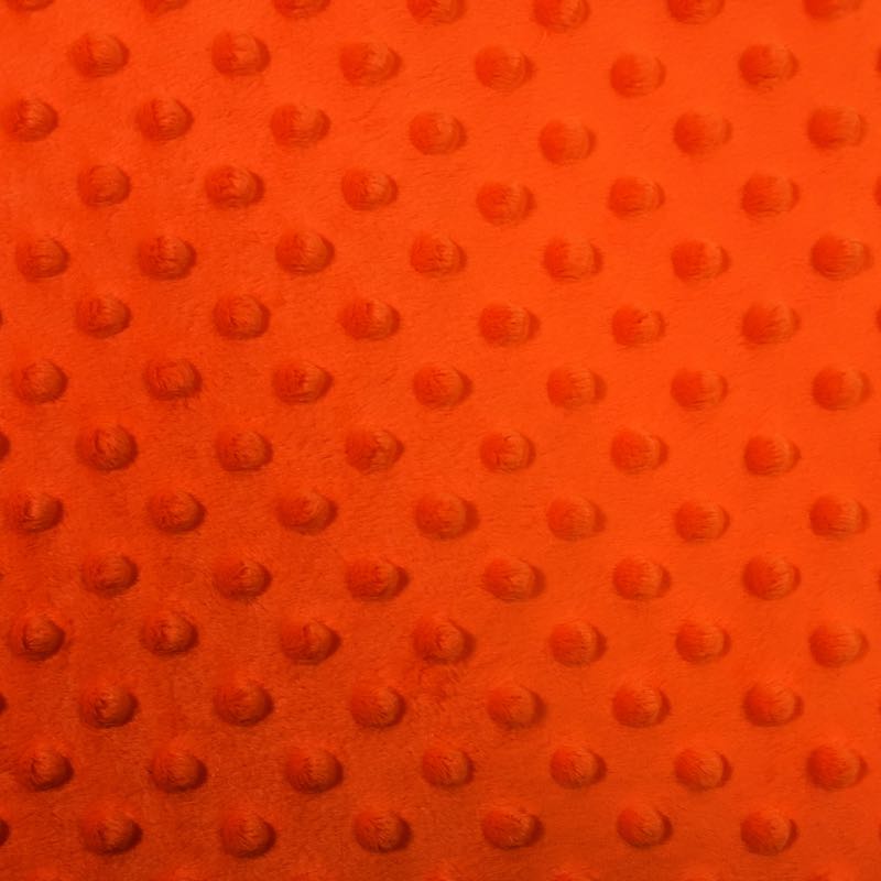 Neon Orange Minky Dimple Dot Fabric,