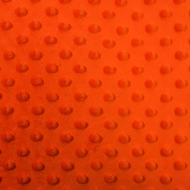 Neon Orange Minky Dimple Dot Fabric,