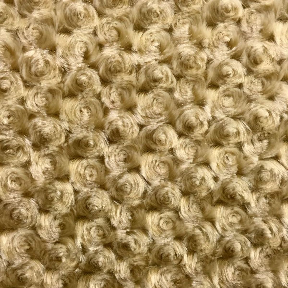 Swirl Rosebud Faux Fur Fabric - 100 Percent Polyester Faux Fur Fabric, Rose Pattern, 60" Width, 11 MM Pile Length (1 Yard)