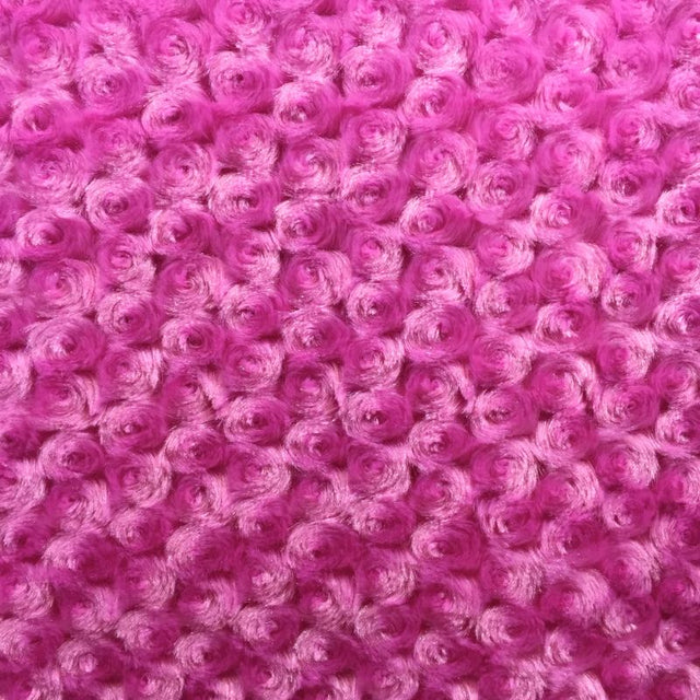 Fuchsia Minky Rosebud Fabric,