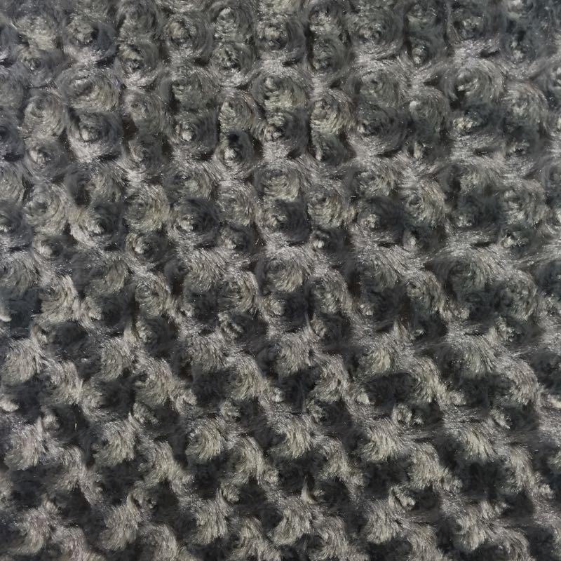 Gray Minky Rosebud Fabric, \