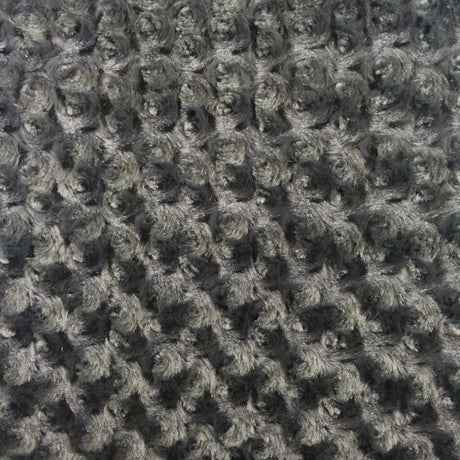 Gray Minky Rosebud Fabric, \