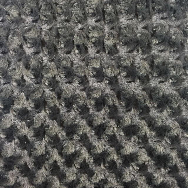 Gray Minky Rosebud Fabric, \